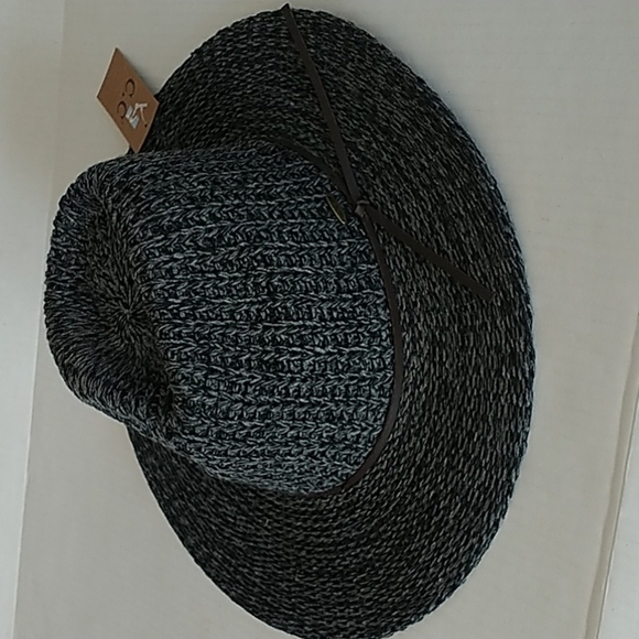 Cheveux Corp. C.C Black Woven Suede Trim Fedora Hat - Picture 2 of 11